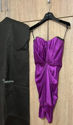 Dolce&Gabbana original purple strapless silk mini dress size 38