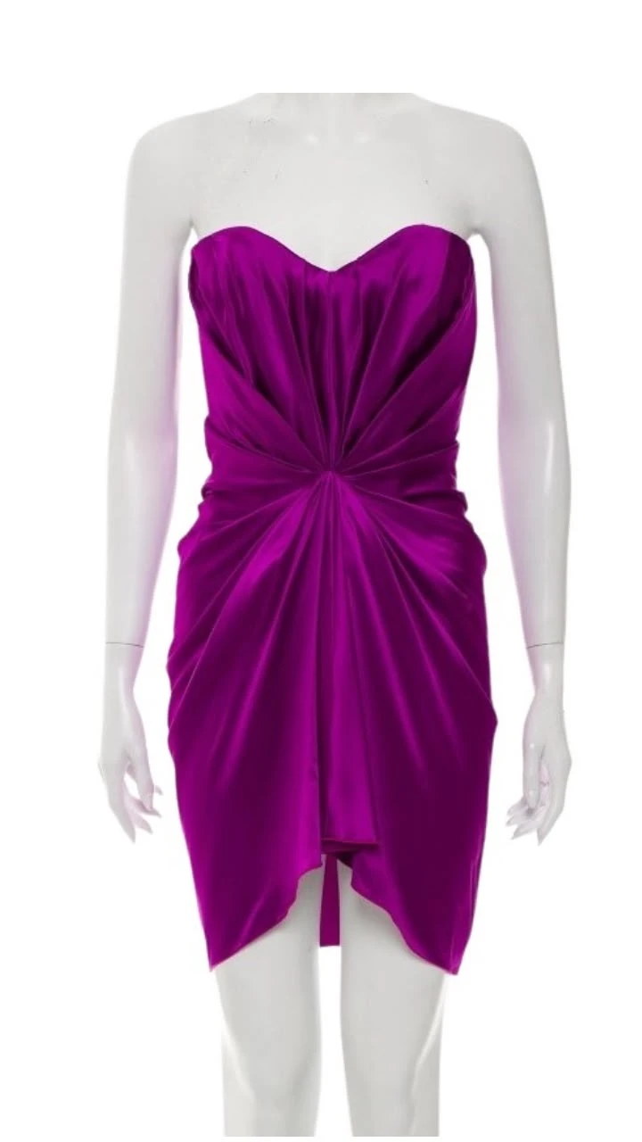 Dolce&Gabbana original purple strapless silk mini dress size 38