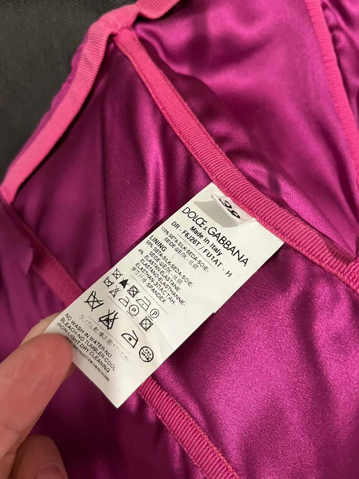 Dolce&Gabbana original fuchsia pink bow silk sleeveless dress