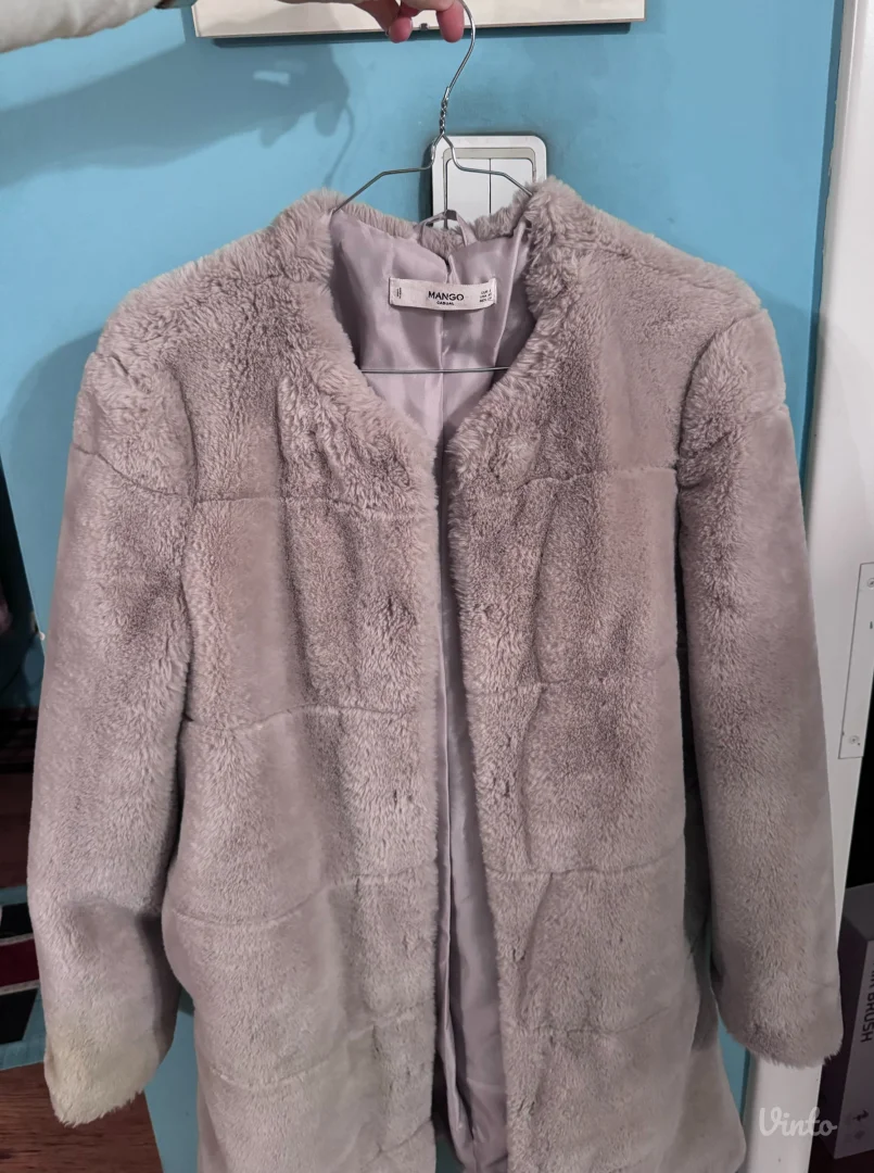 Mango bunda od vestackog krzna, bež boje