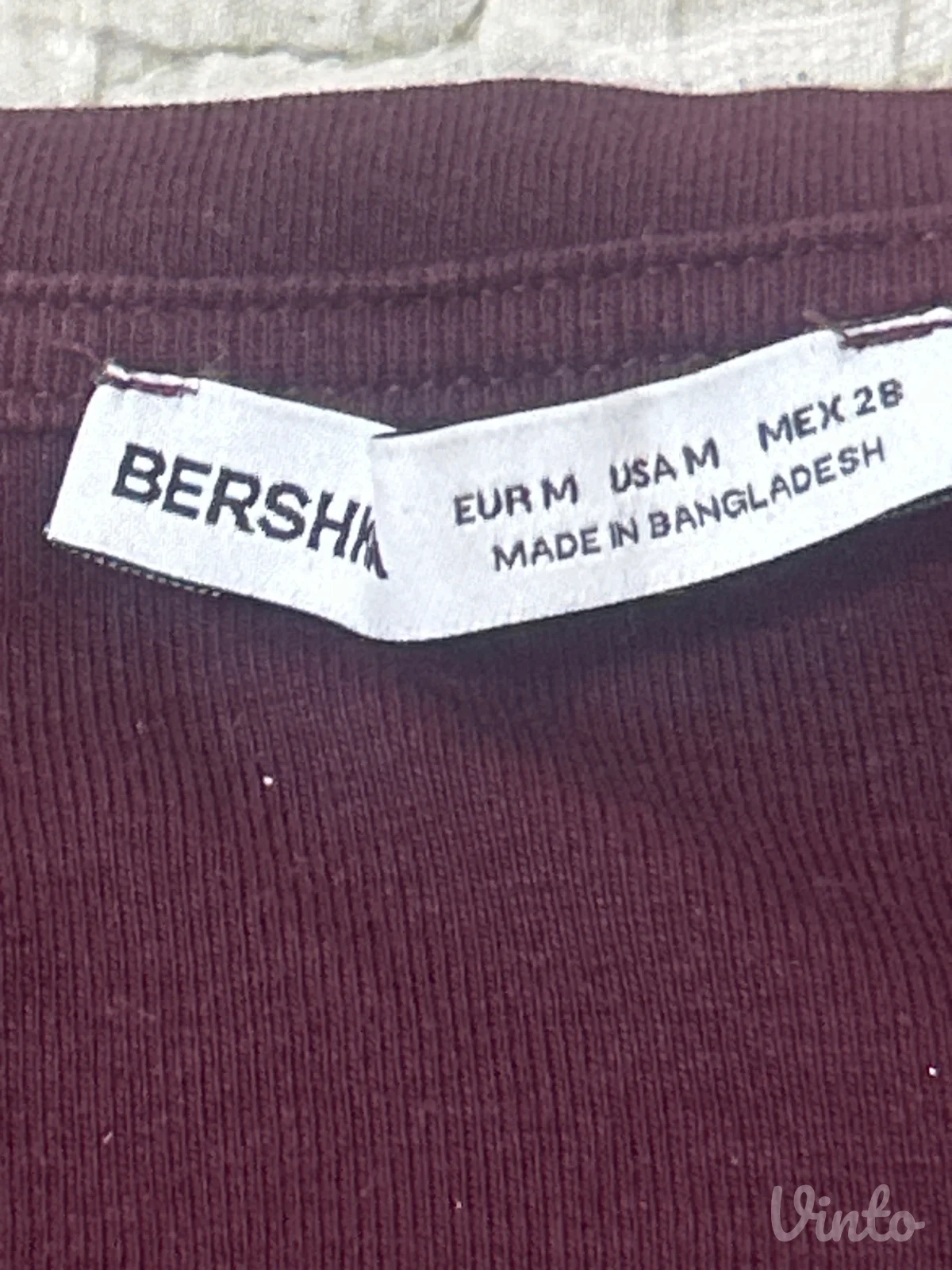 Bordo uska majica sa dugim rukavima