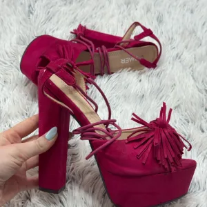 Sandale roze plišane