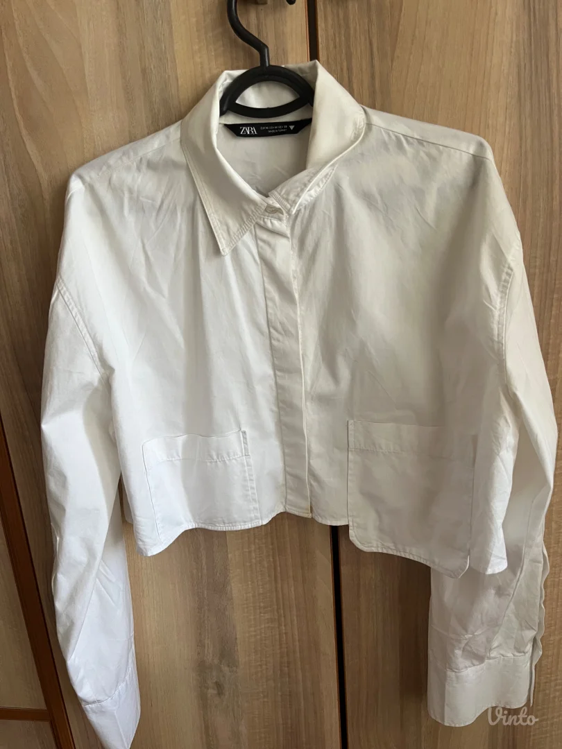 Trendy Zara crop bela košulja
