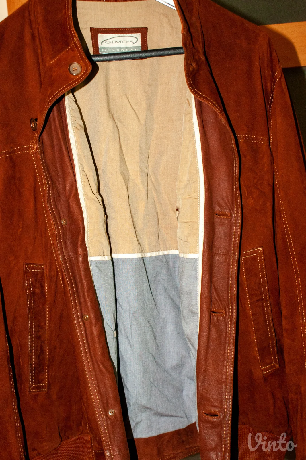 GIMO'S Italijanska vintage muška jakna od brušene kože (Suede)