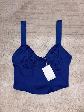 Bershka satenski korset top sa etiketom