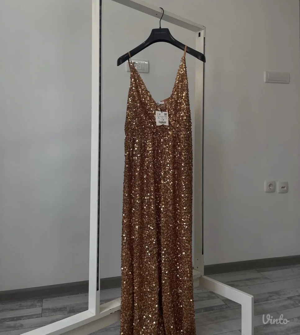 ZARA zlatna haljina