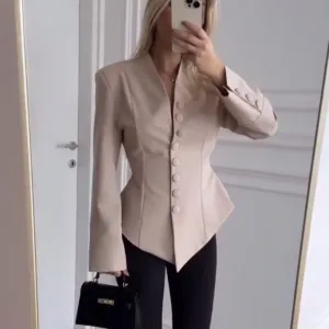 Strukirani krem sako novi sa etiketom