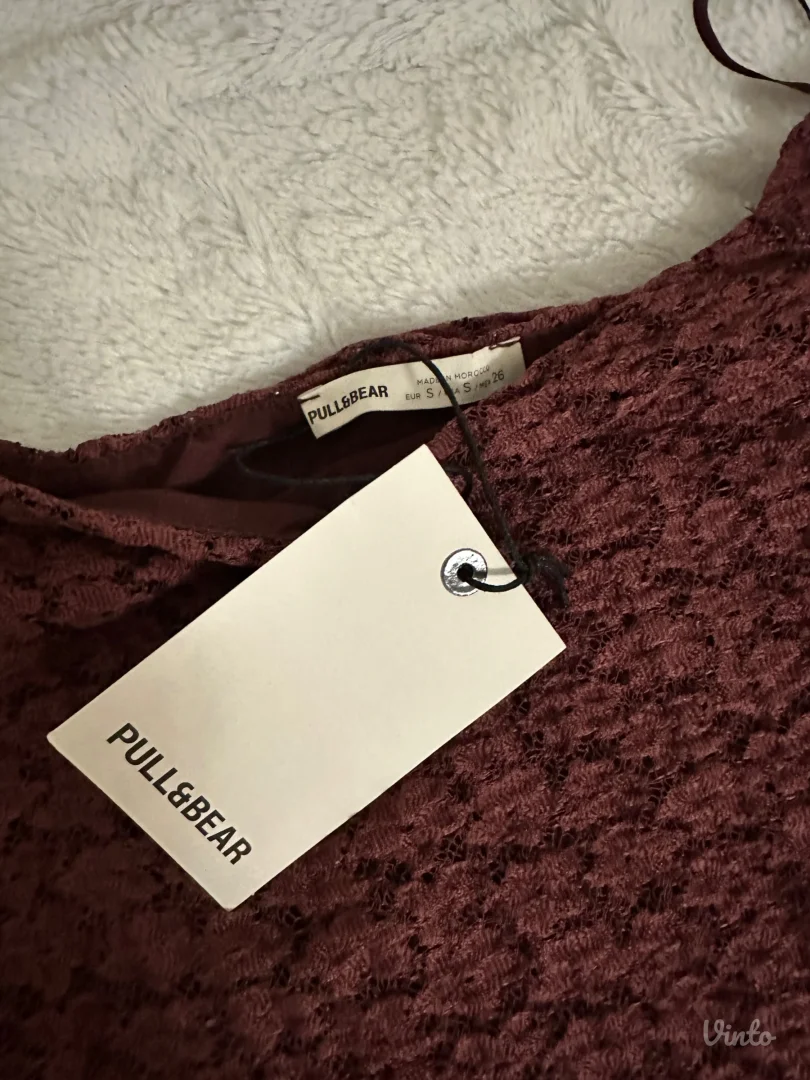 PULL&BEAR - bordo cipkasta bluza