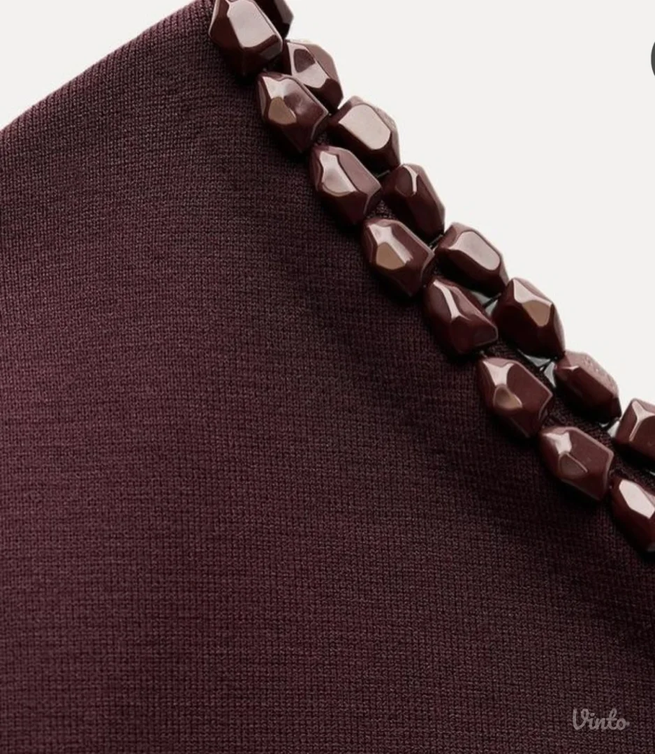 Zara burgundy bluza sa perlama