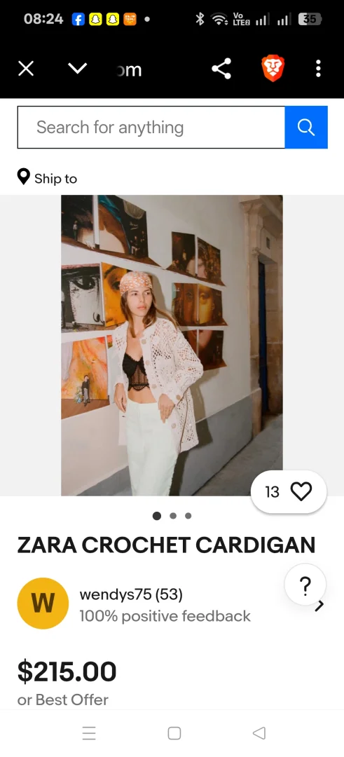 Zara Ecru crochet jakna/kosulja