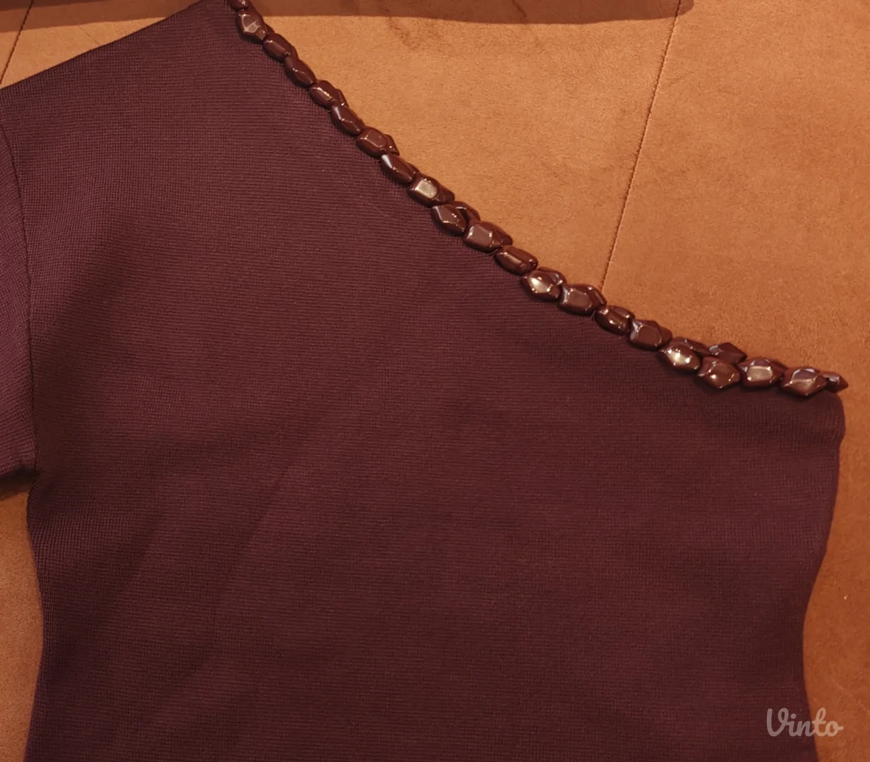 Zara burgundy bluza sa perlama