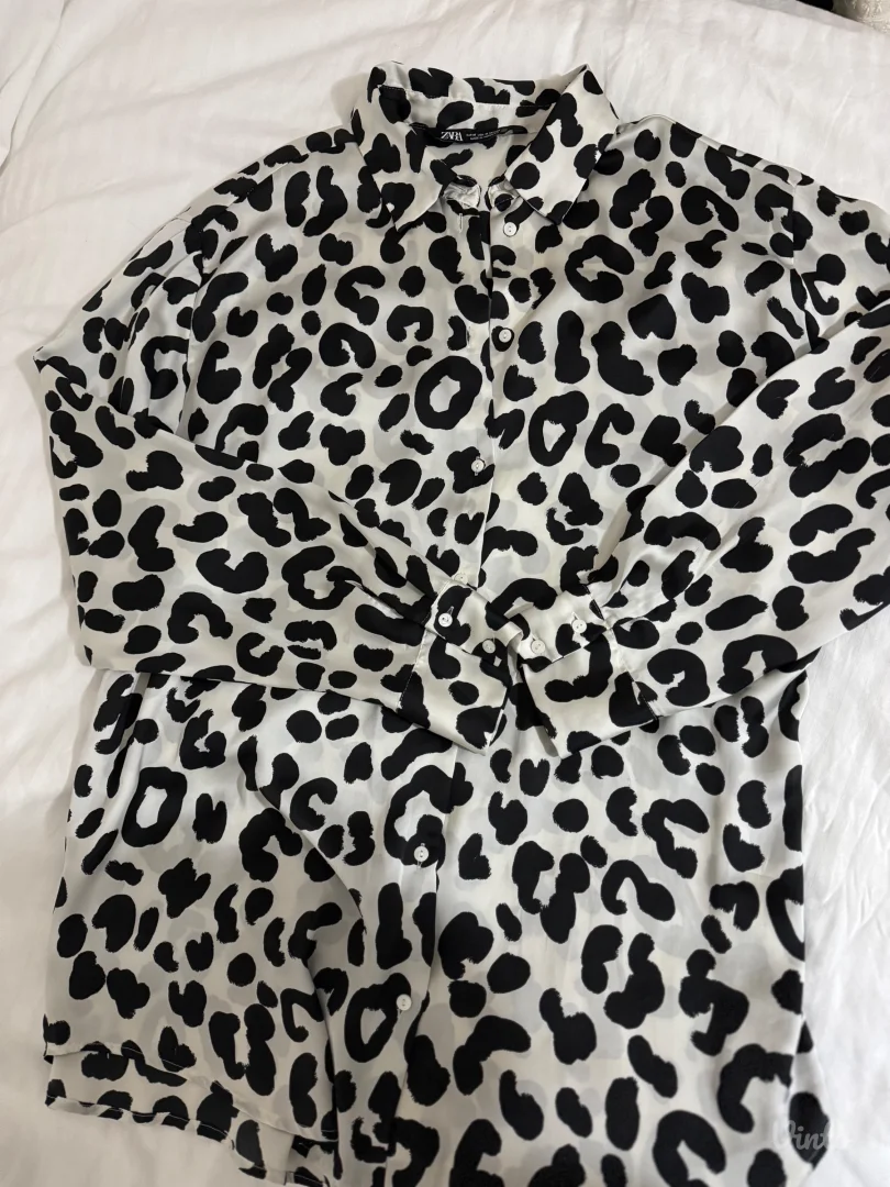 Svilena košulja sa printom ZARA