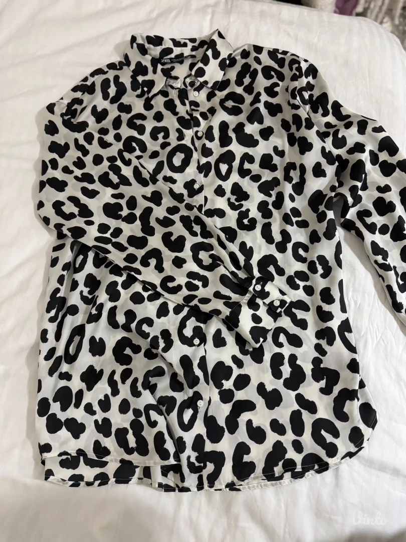 Svilena košulja sa printom ZARA