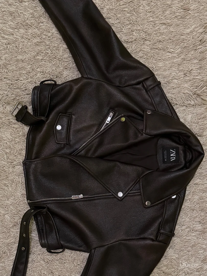 Zara-braon kozna jakna