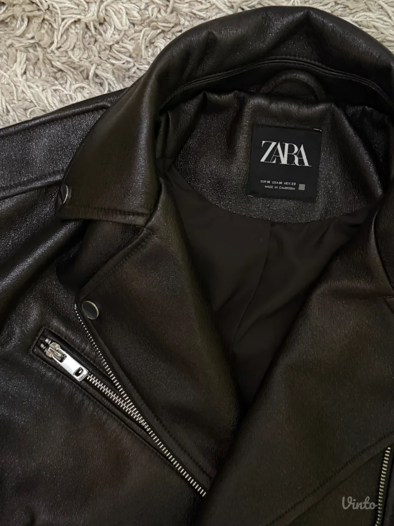 Zara-braon kozna jakna