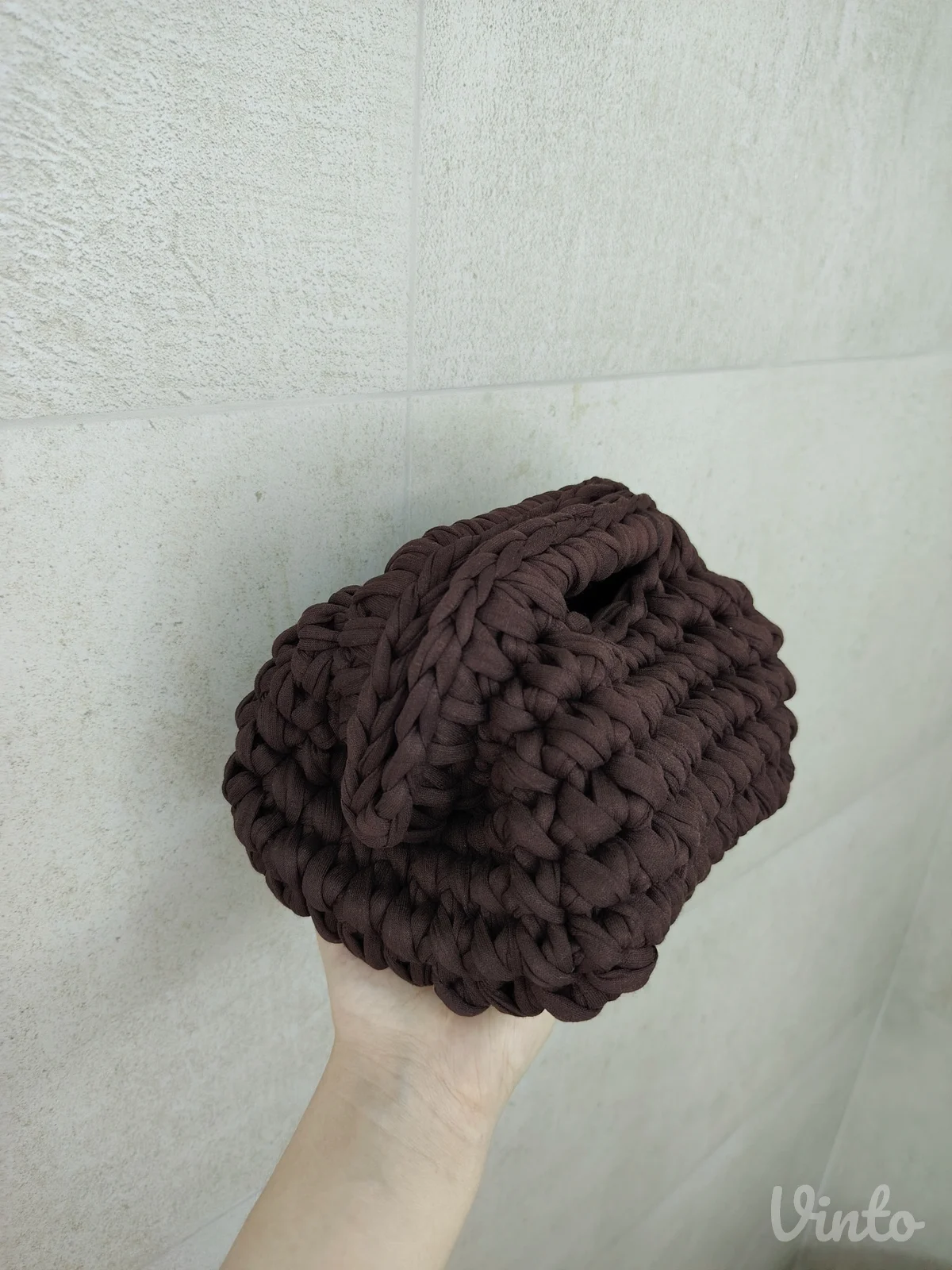 Mini clutch torbica tamno braon
