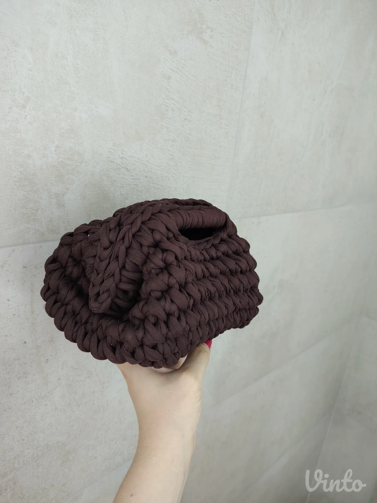 Mini clutch torbica tamno braon