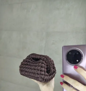 Mini clutch torbica tamno braon