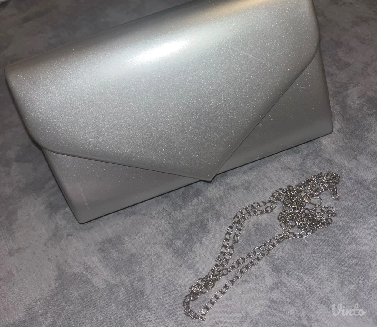 Siva svetlucava pismo torbica