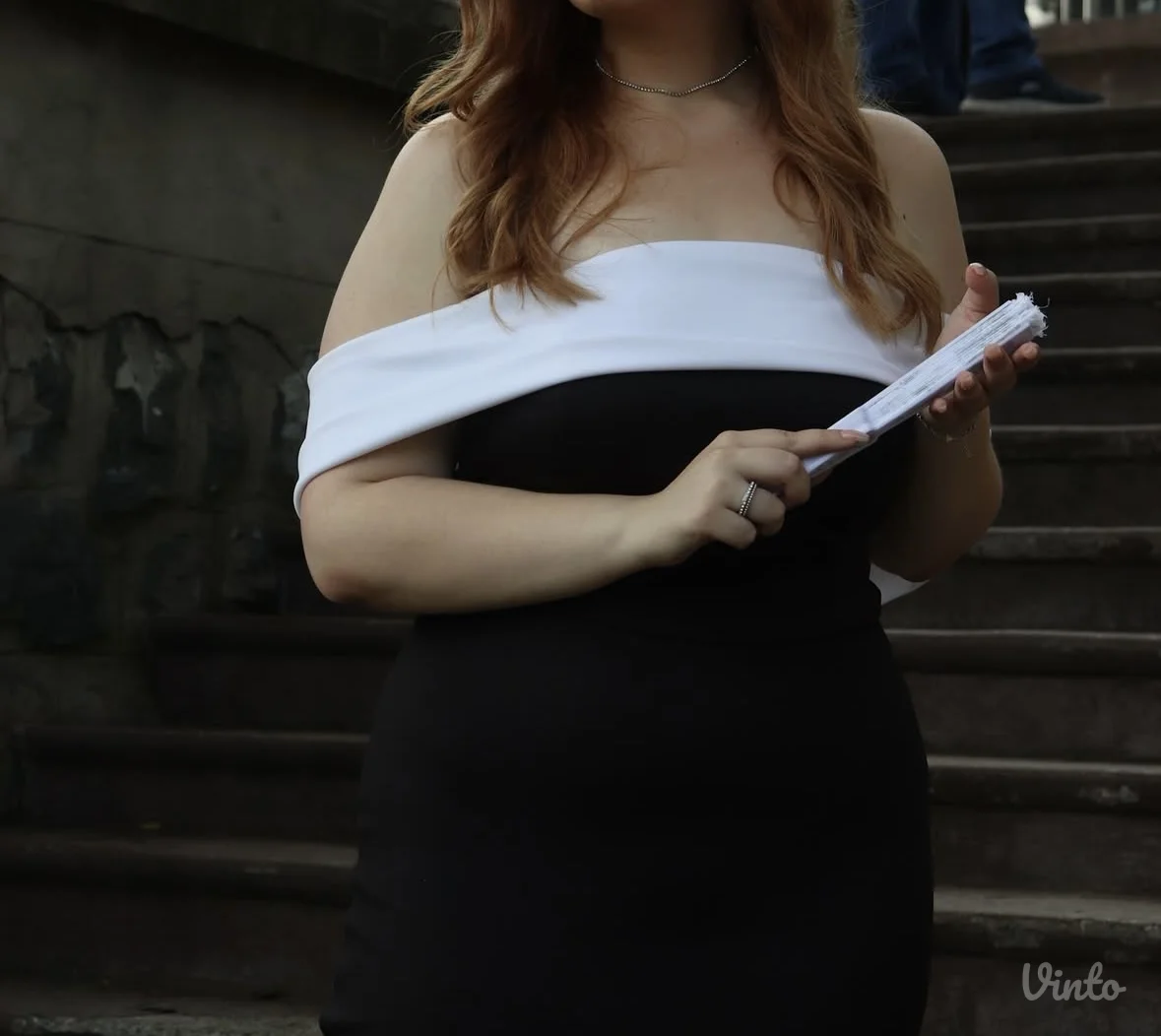 Svečana crno bela haljina do poda