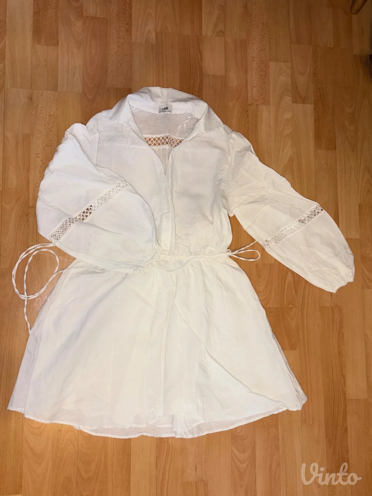 Lanena mini haljina, M