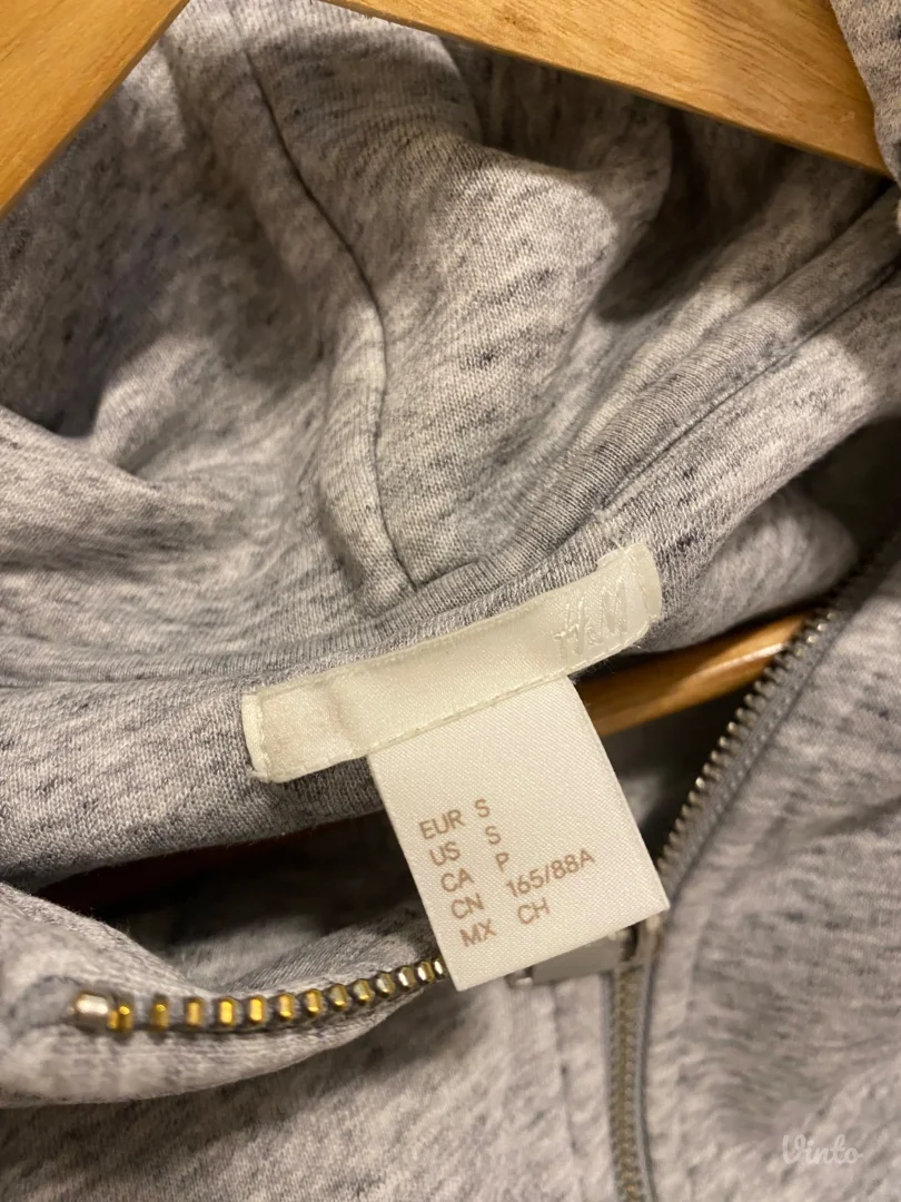 Ženski sivi duks na rajferšlus, H&M, S veličina