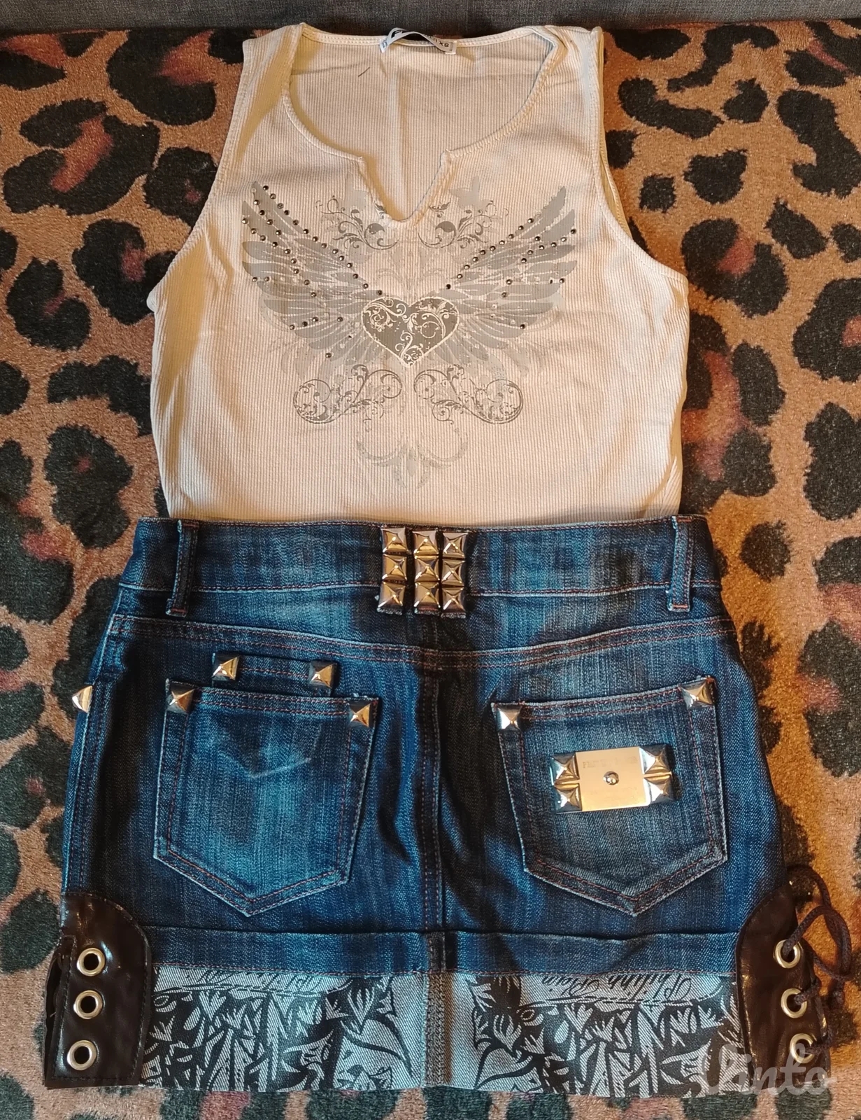 PHILIPP PLEIN y2k suknja +GRATIS TOP