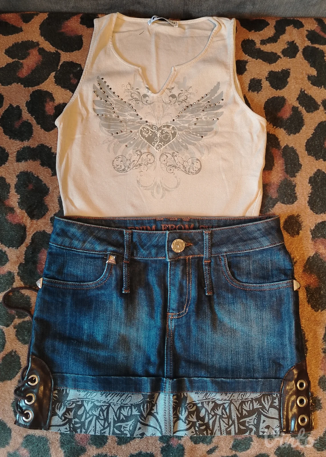 PHILIPP PLEIN y2k suknja +GRATIS TOP
