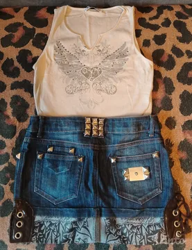 PHILIPP PLEIN y2k suknja +GRATIS TOP