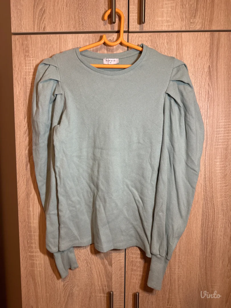 Majica sa puf rukavima od revrastog pamuka