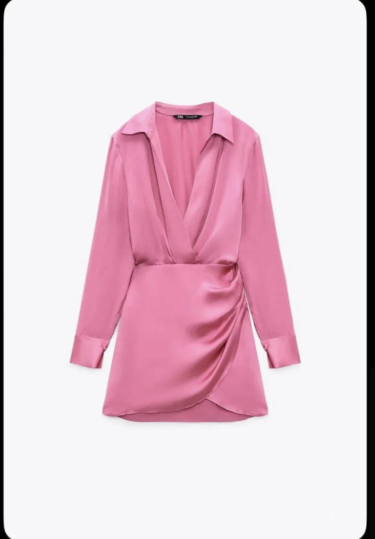 Zara roze satenska haljina