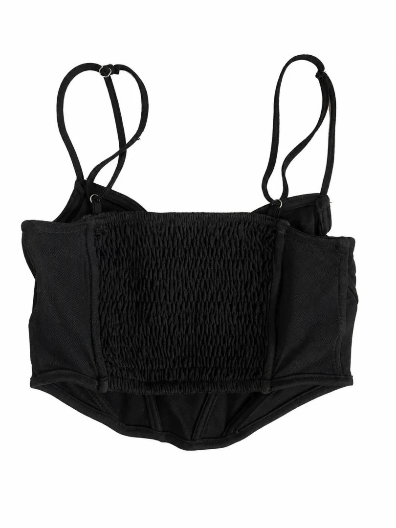 Stradivarius - crni crop top corset