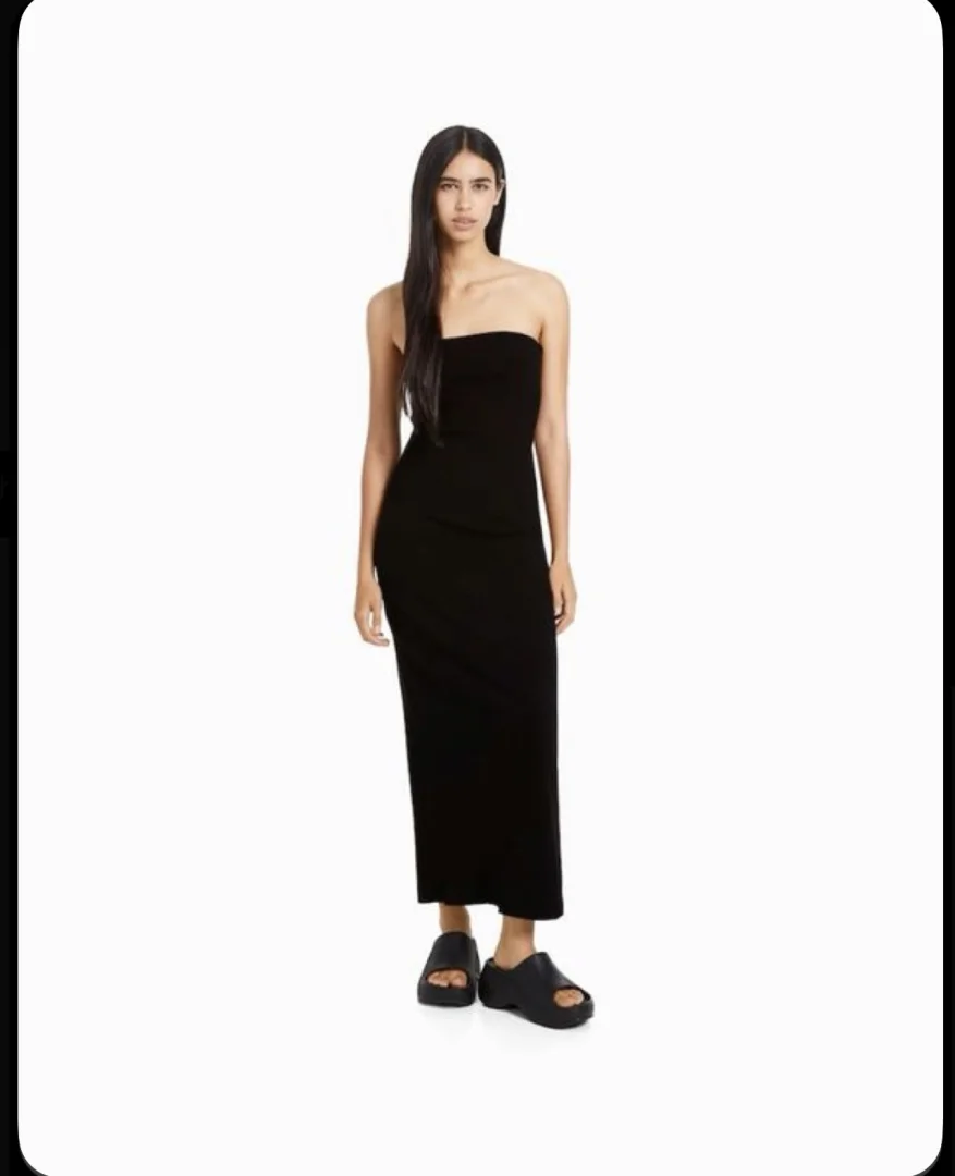 Pull and Bear crna duga haljina