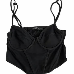 Stradivarius - crni crop top corset