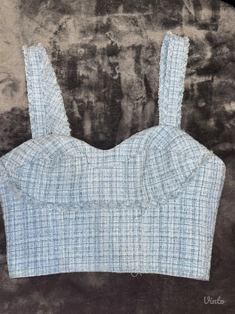 Guess - plavi corset / krop top