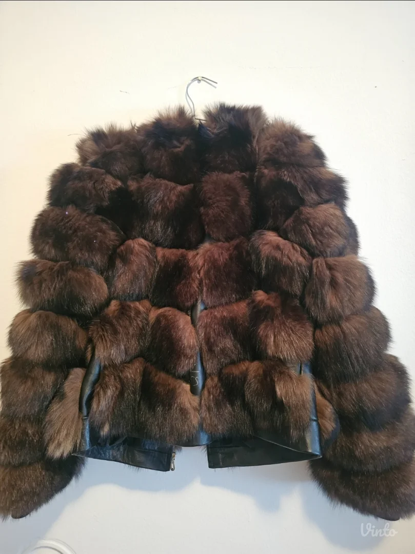 Braon bunda pravo krzno