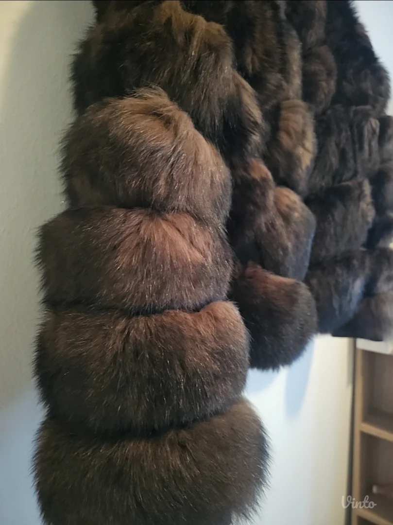 Braon bunda pravo krzno