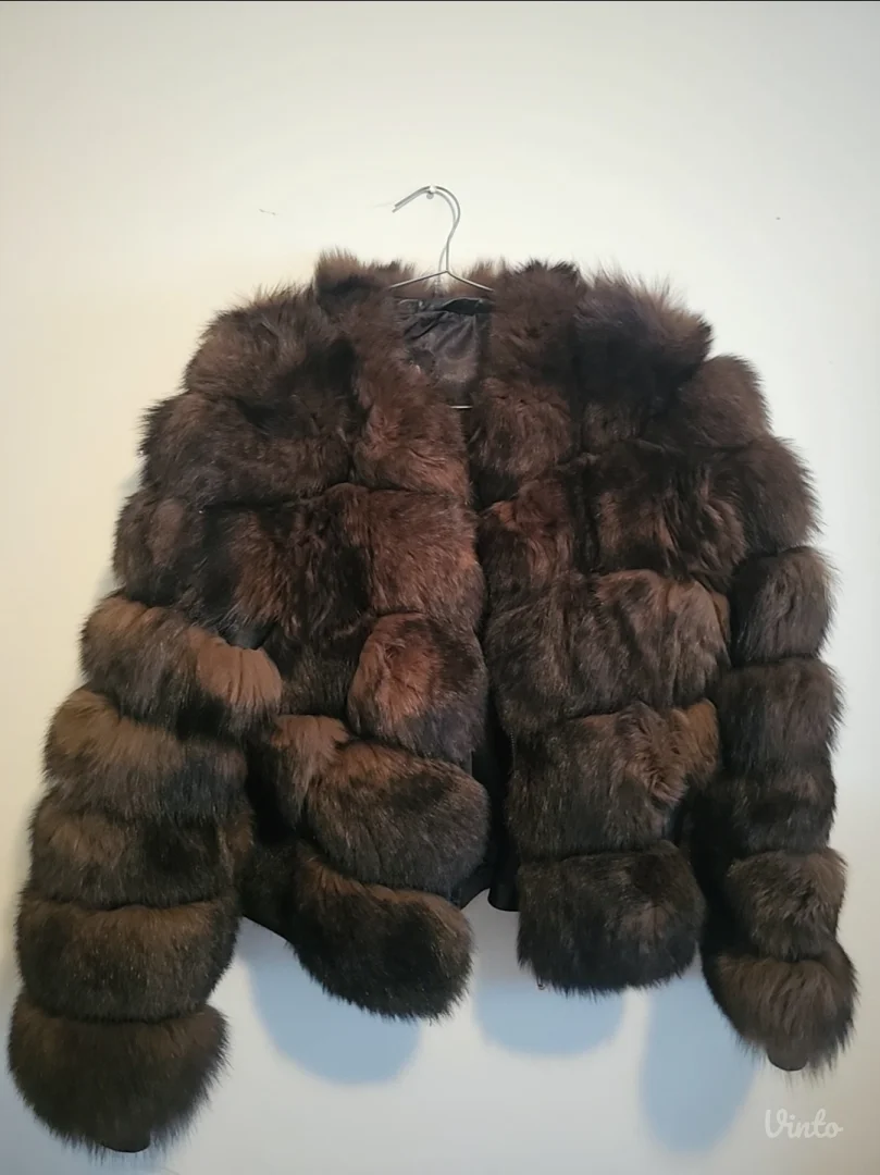 Braon bunda pravo krzno