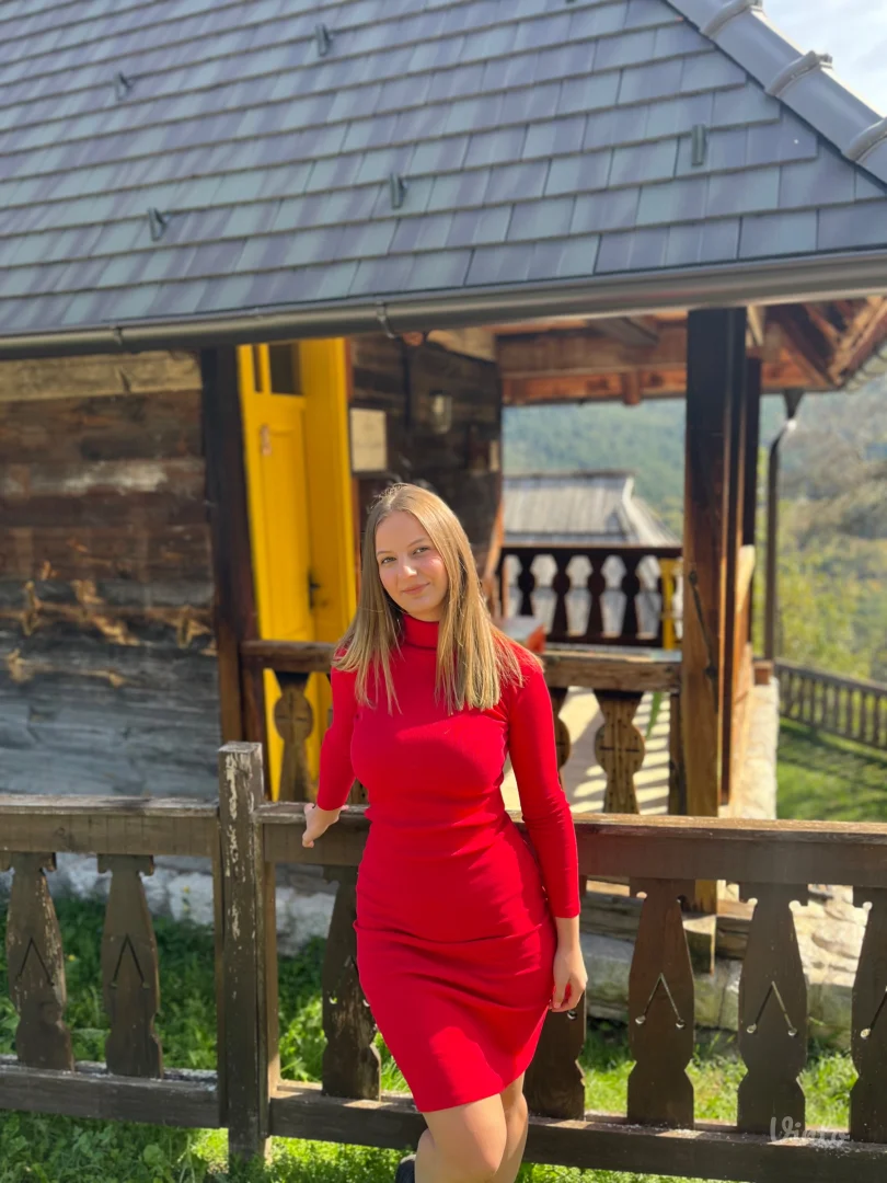 Crvena haljina/ rebrasti pamuk/ kupljena preko instagram stranice