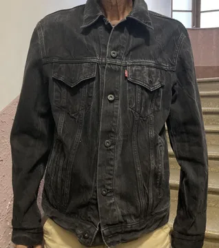 Levis 501 teksas jakna crna