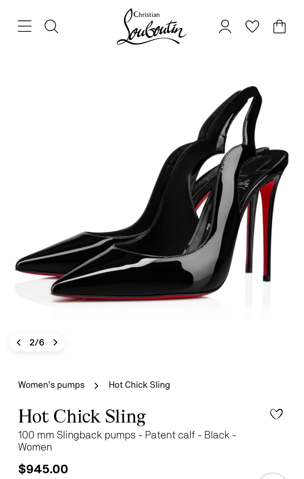 Louboutin Hot Chick Sling štikle