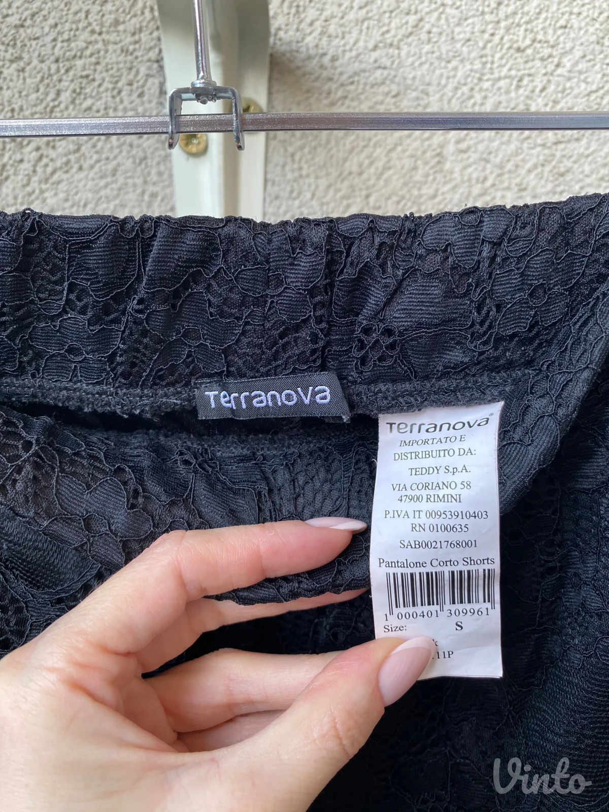 Teranova ženski crni čipkasti šorts, veličina S