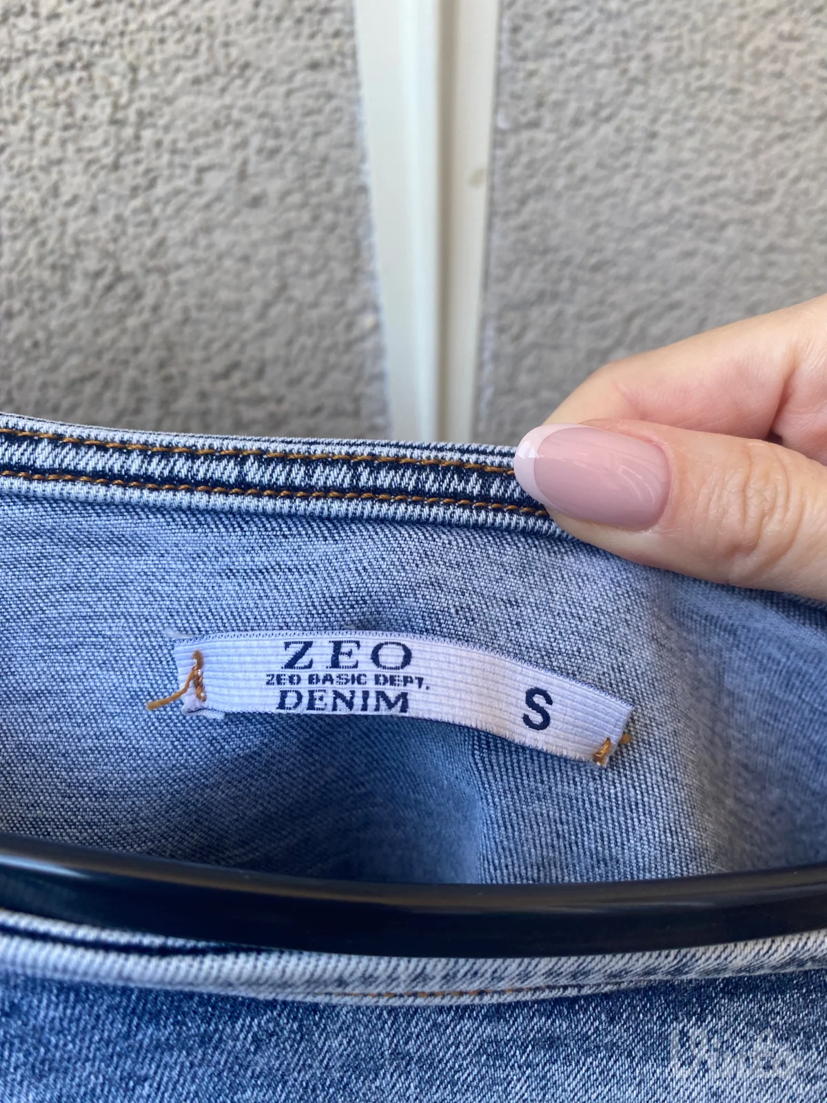 Kratka teksas bluza sa puf rukavima, S