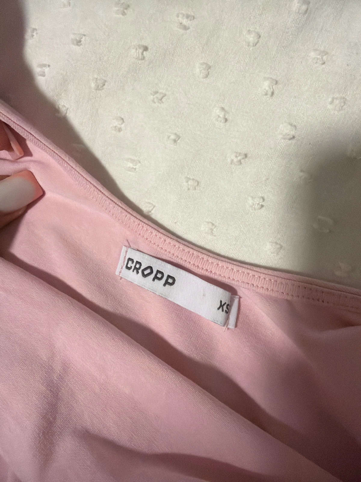Roze cropp bodi