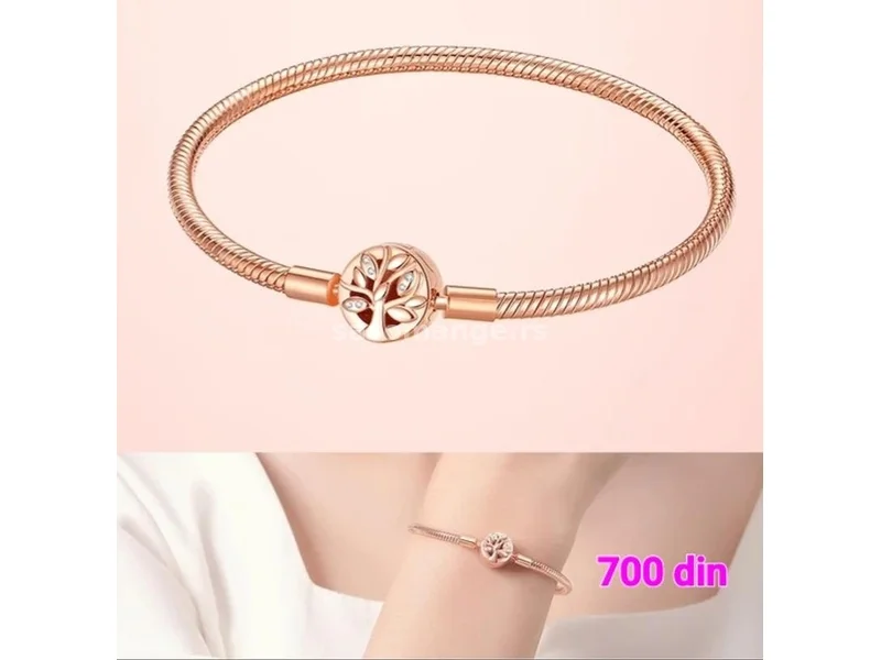 Narukvica srebro 925 sa pozlatom