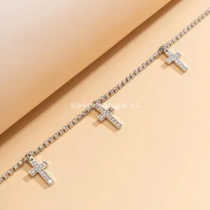 Ogrlica za stomak cirkoni krstici