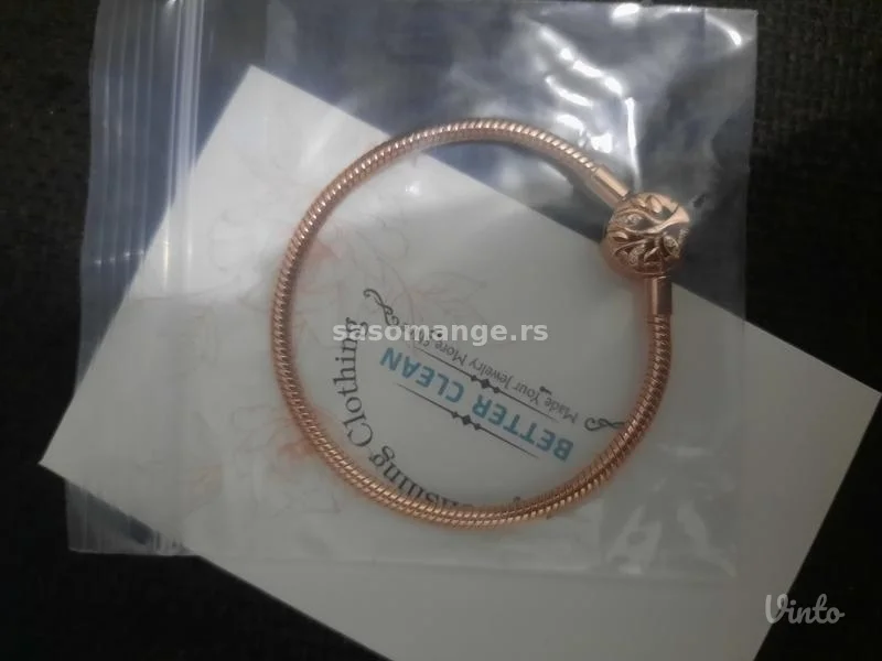 Narukvica srebro 925 sa pozlatom