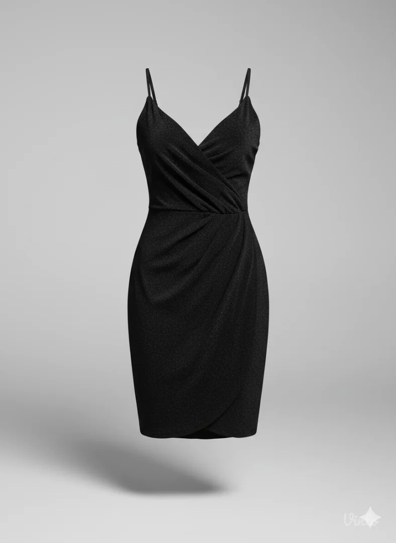 Crna šljokičava haljina