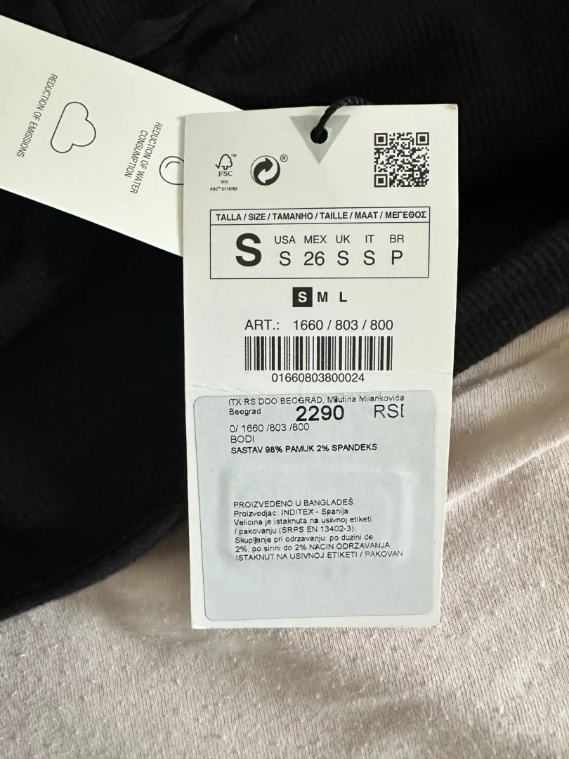 Zara bodi sa puf rukavima - S