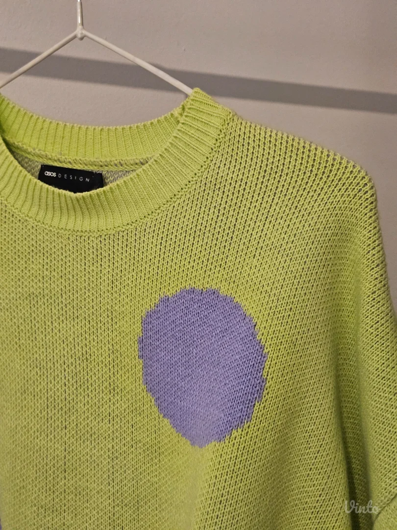 Asos kivi zeleni džemper na tufne